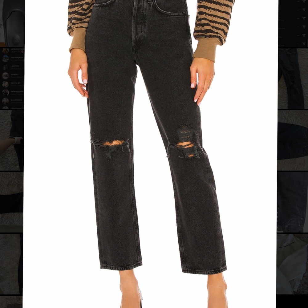AGOLDE 90’s Jean- Distressed Black Fallout